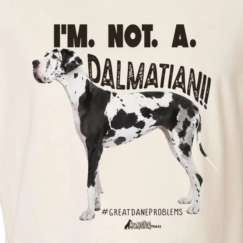 Great Dane Not a Dalmatian Harlequin Dane Funny Dog Garment-Dyed Women's Muscle Tee