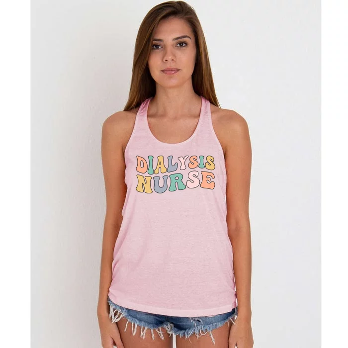 Groovy Dialysis Nurse Dialysis Nursing Gift Women's Knotted Racerback Tank