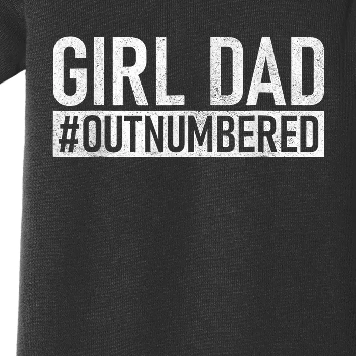 Girl Dad Outnumbered Fathers Day From Wife Daughter Baby Bodysuit