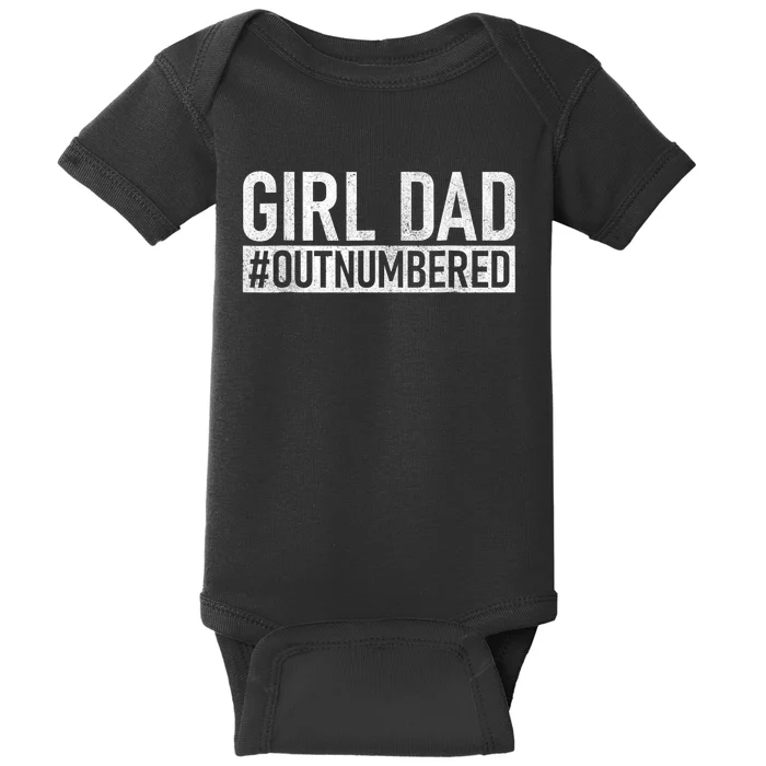 Girl Dad Outnumbered Fathers Day From Wife Daughter Baby Bodysuit