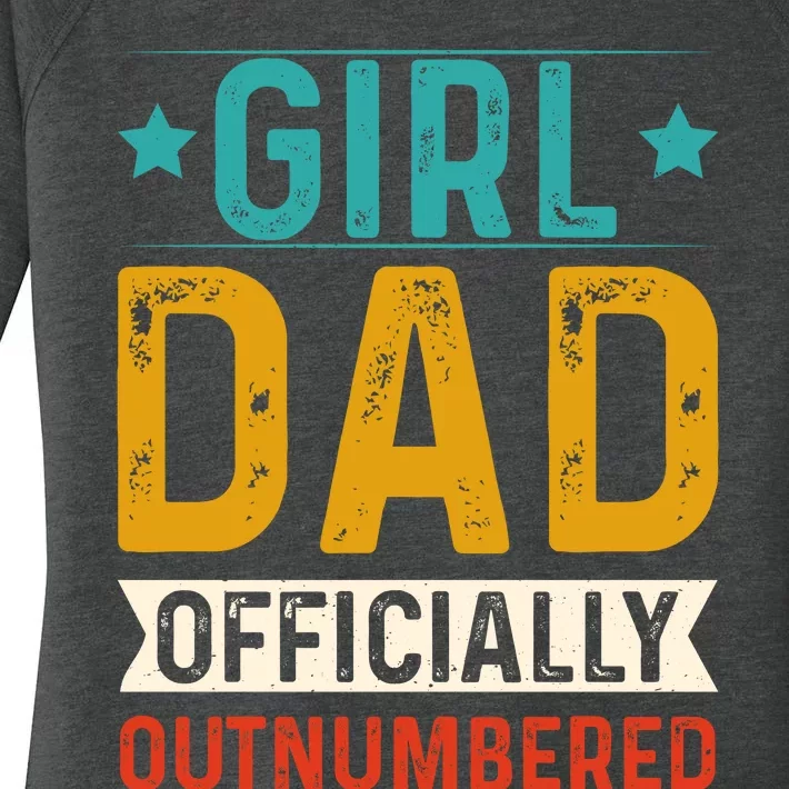 Girl Dad Outnumbered Proud FatherS Day Unique Gift Idea Women's Perfect Tri Tunic Long Sleeve Shirt