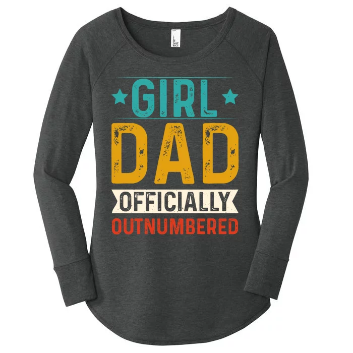 Girl Dad Outnumbered Proud FatherS Day Unique Gift Idea Women's Perfect Tri Tunic Long Sleeve Shirt