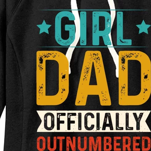 Girl Dad Outnumbered Proud FatherS Day Unique Gift Idea Women's Fleece Hoodie