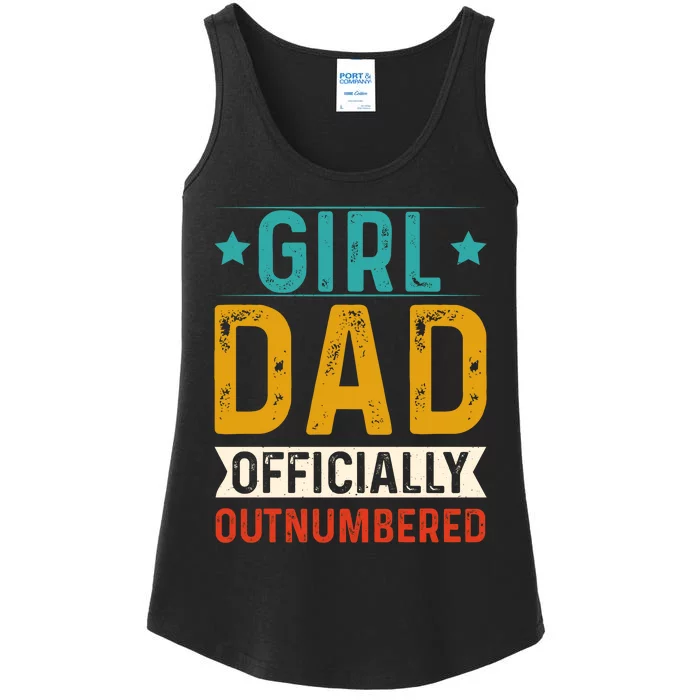 Girl Dad Outnumbered Proud FatherS Day Unique Gift Idea Ladies Essential Tank