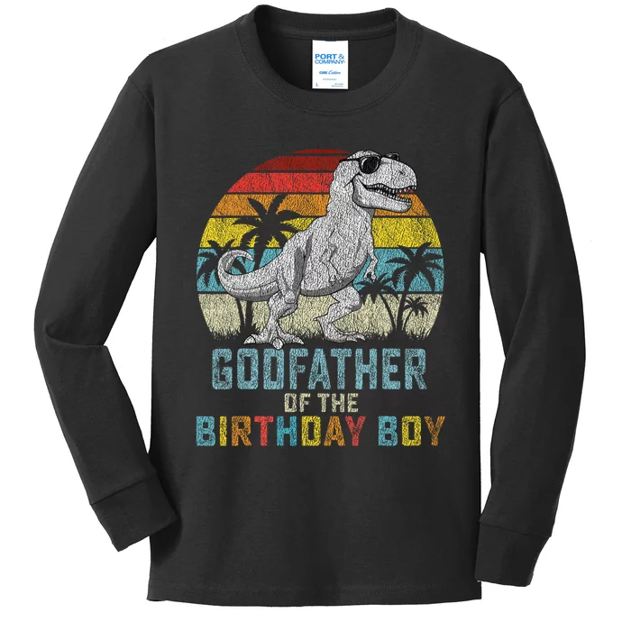 Godfather Dinosaur Of The Birthday Matching Family Kids Long Sleeve Shirt