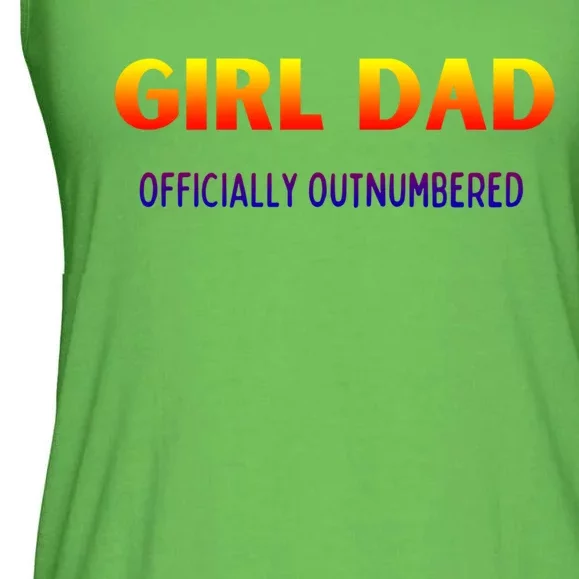 Girl Dad Officially Outnumbered Gift Ladies Essential Flowy Tank