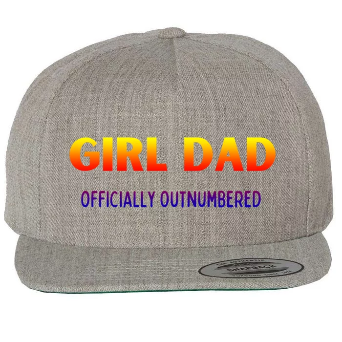 Girl Dad Officially Outnumbered Gift Wool Snapback Cap