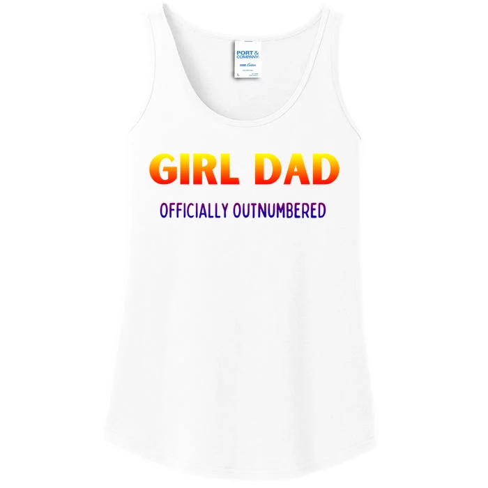 Girl Dad Officially Outnumbered Gift Ladies Essential Tank