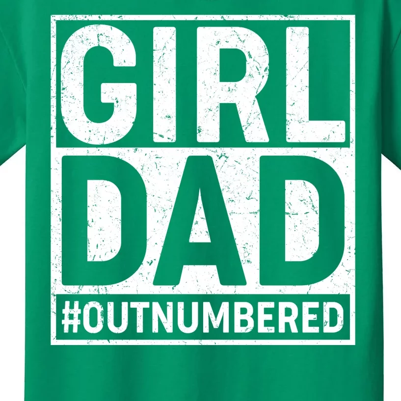 Girl Dad #OutNumbered Kids T-Shirt