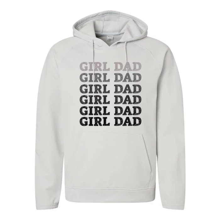 Girl Dad Outnumbered Proud New Father Gift Performance Fleece Hoodie