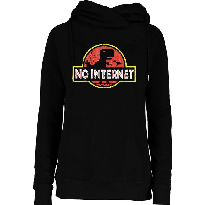 Geeky Dinosaur Pixel Art Nerdy Computer Programming Geeks Womens Funnel Neck Pullover Hood