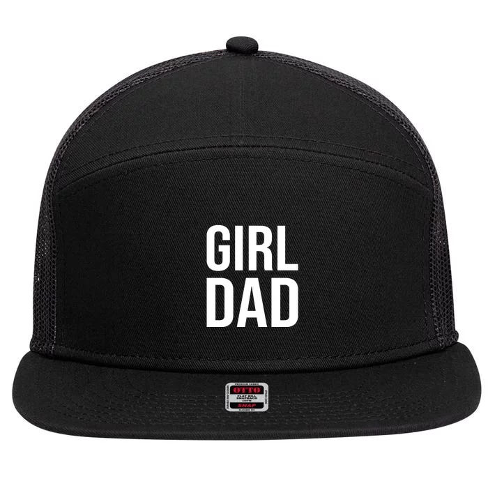 Girl Dad Pocket Print Daddy Papa Father's Day 7 Panel Mesh Trucker Snapback Hat