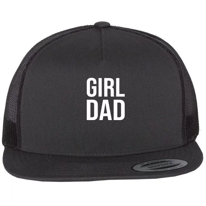 Girl Dad Pocket Print Daddy Papa Father's Day Flat Bill Trucker Hat