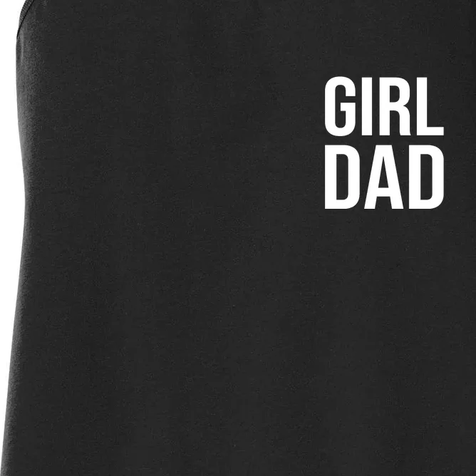 Girl Dad Pocket Print Daddy Papa Father's Day Women's Racerback Tank