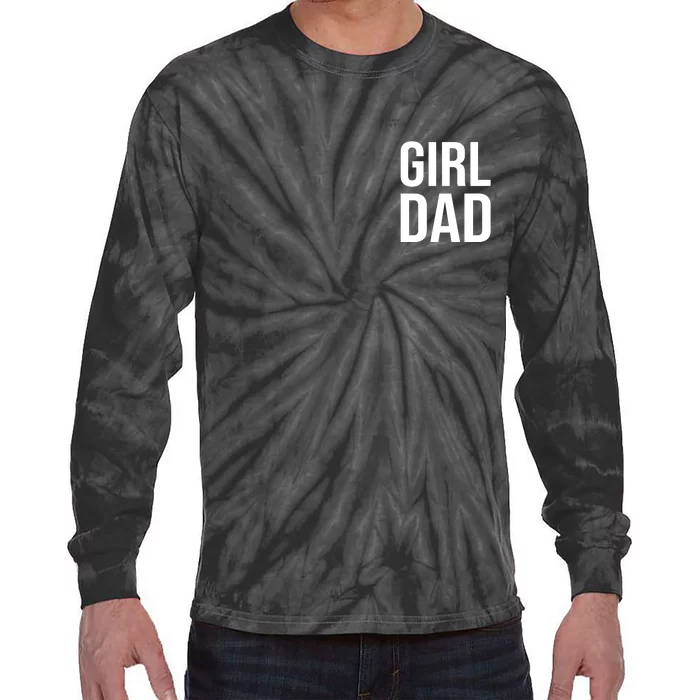 Girl Dad Pocket Print Daddy Papa Father's Day Tie-Dye Long Sleeve Shirt