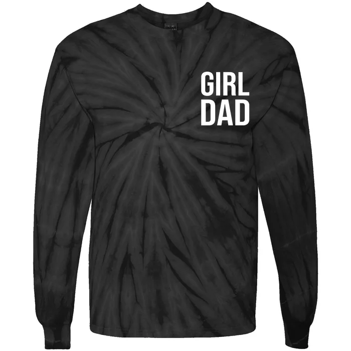 Girl Dad Pocket Print Daddy Papa Father's Day Tie-Dye Long Sleeve Shirt