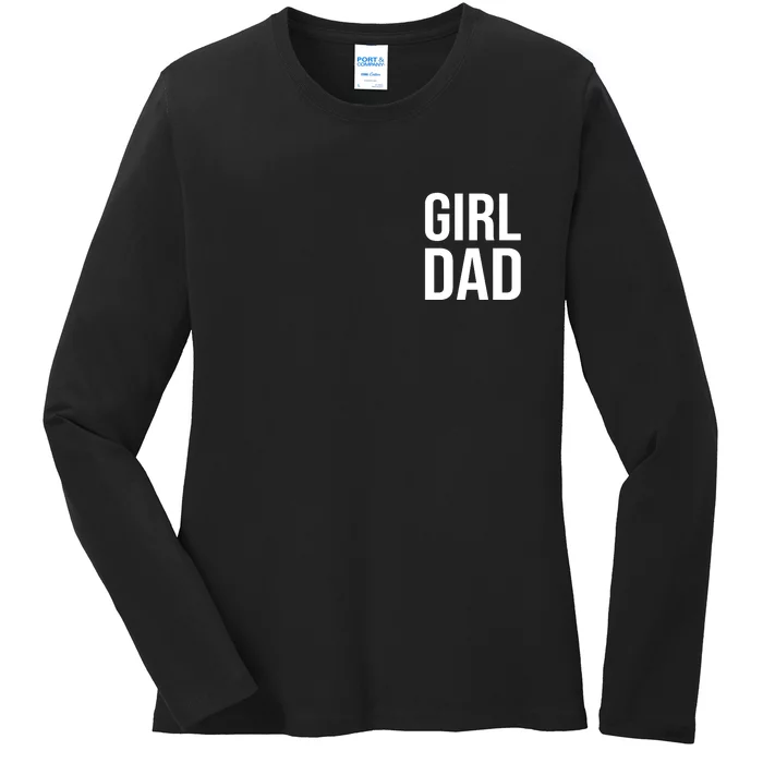 Girl Dad Pocket Print Daddy Papa Father's Day Ladies Long Sleeve Shirt