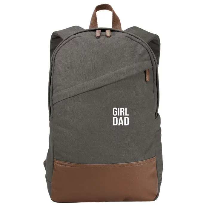 Girl Dad Pocket Print Daddy Papa Father's Day Cotton Canvas Backpack