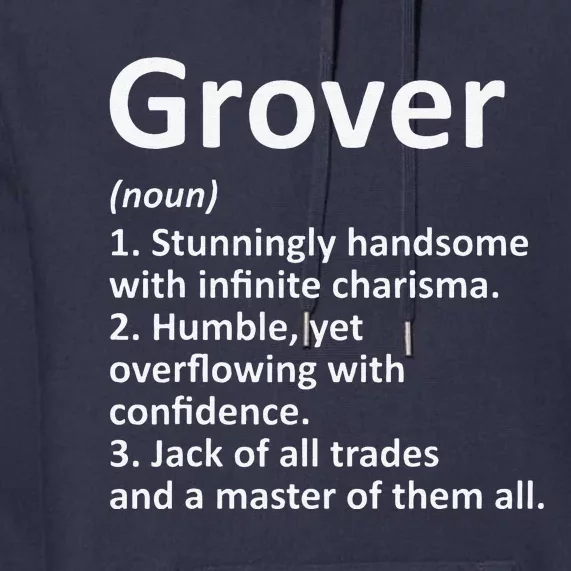 GROVER Definition Personalized Name Funny Birthday Gift Idea Premium Hoodie