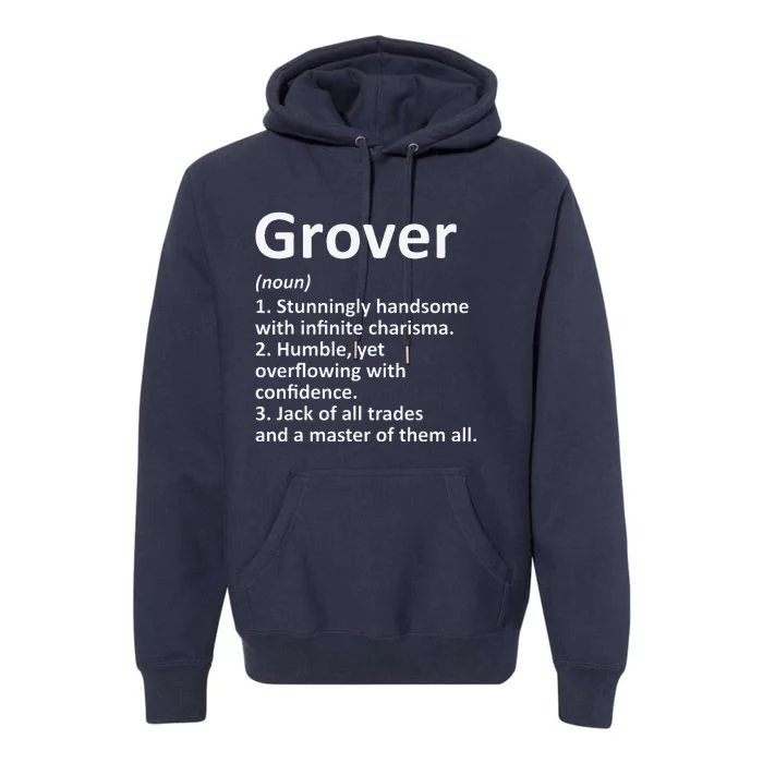 GROVER Definition Personalized Name Funny Birthday Gift Idea Premium Hoodie