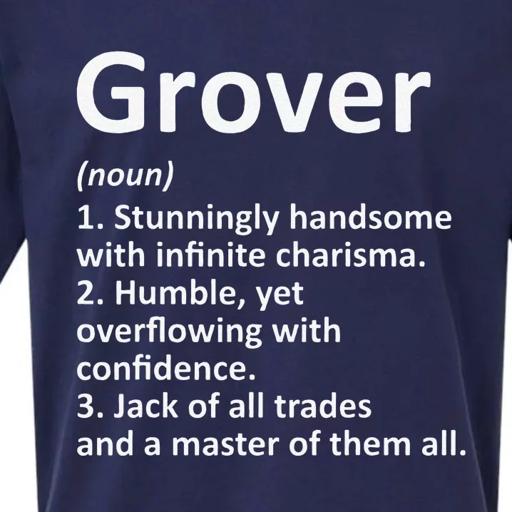 GROVER Definition Personalized Name Funny Birthday Gift Idea Sueded Cloud Jersey T-Shirt