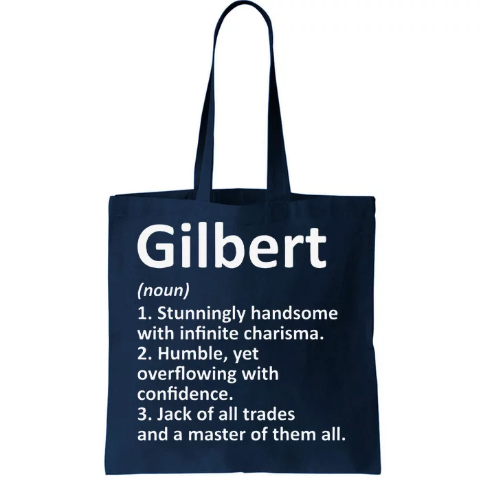 GILBERT Definition Personalized Name Funny Birthday Gift Tote Bag