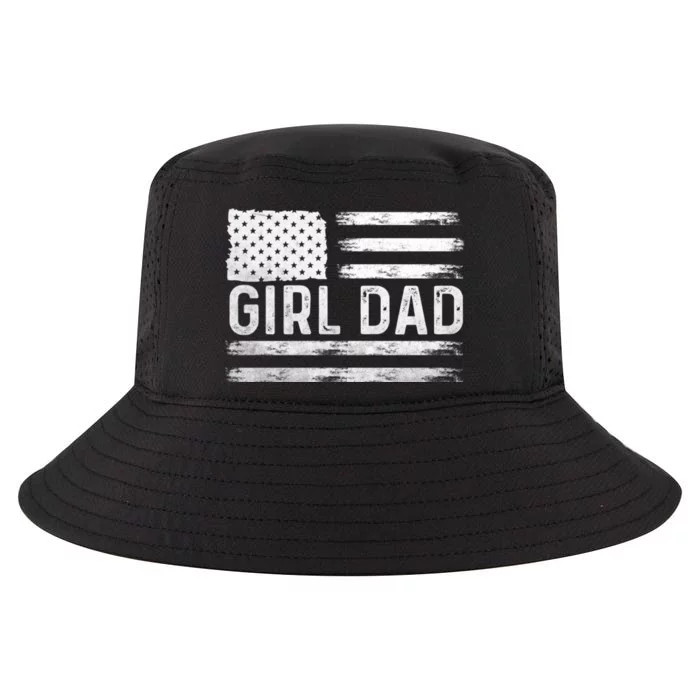 Girl Dad Proud FatherS Day Distressed Flag Apparel Cool Comfort Performance Bucket Hat