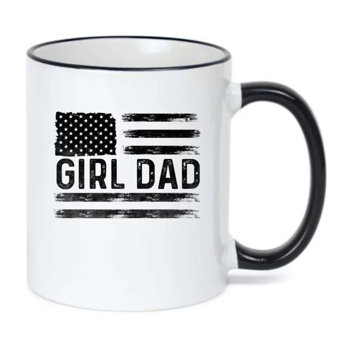 Girl Dad Proud FatherS Day Distressed Flag Apparel Black Color Changing Mug