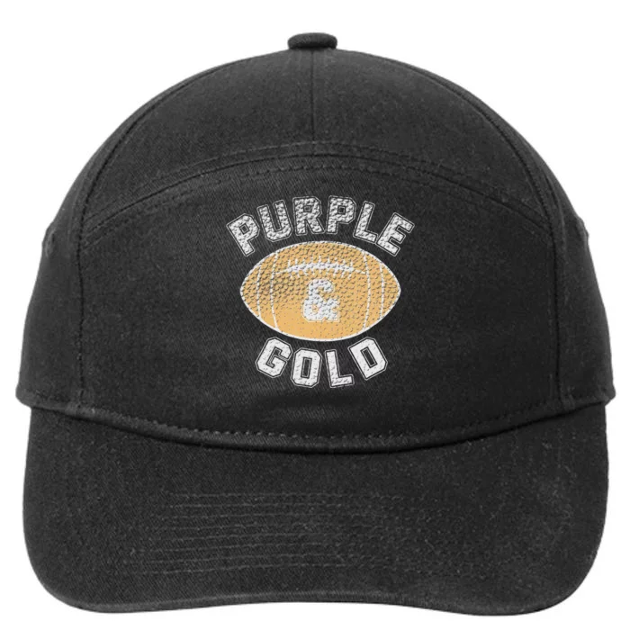 Game Day Purple And Gold Football Group High School 7-Panel Snapback Hat