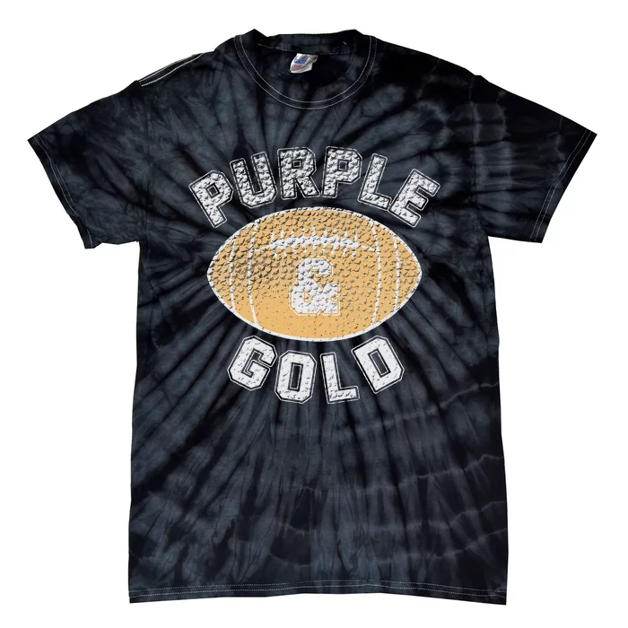 Game Day Purple And Gold Football Group High School Tie-Dye T-Shirt