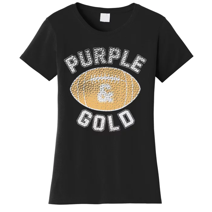 Game Day Purple And Gold Football Group High School Women's T-Shirt