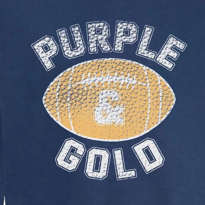 Game Day Purple And Gold Football Group High School Garment-Dyed Sweatshirt