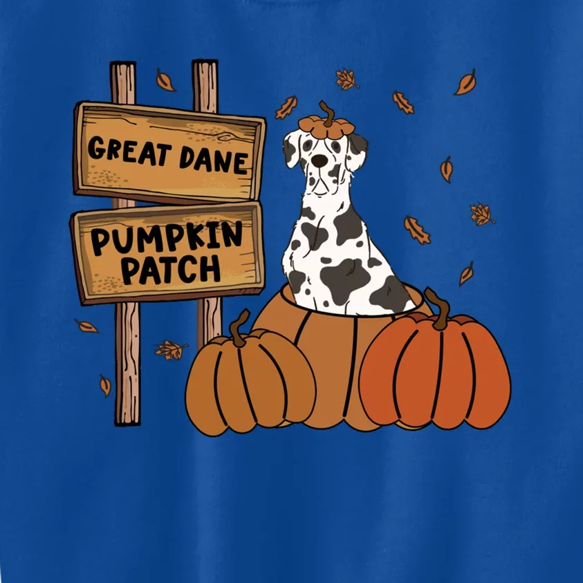 Great Dane Pumpkin Patch Dog Lovers Thanksgiving Halloween Gift Kids Sweatshirt