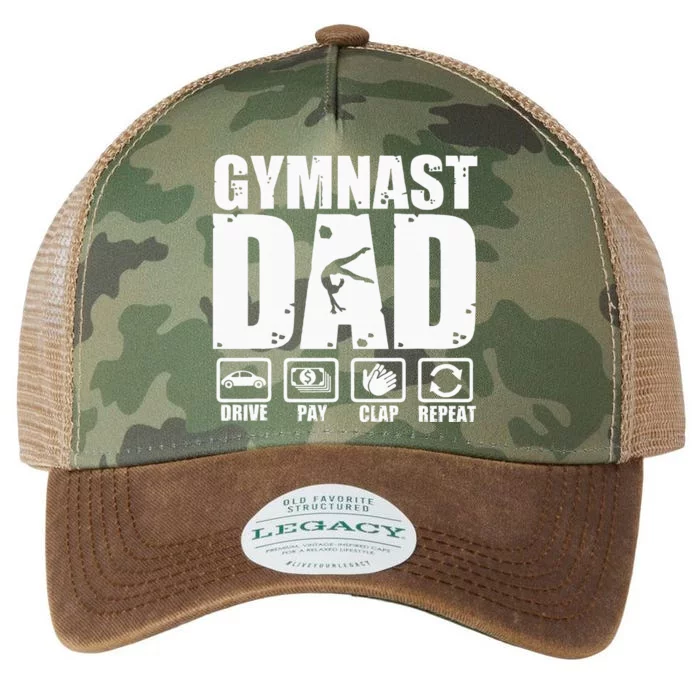 Gymnast Dad Proud Gymnastics Father Humor Legacy Tie Dye Trucker Hat