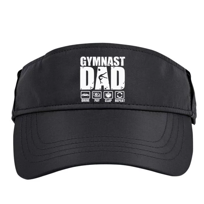 Gymnast Dad Proud Gymnastics Father Humor Adult Drive Performance Visor