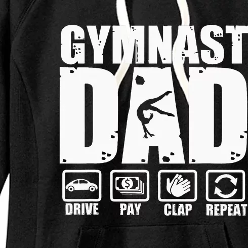 Gymnast Dad Proud Gymnastics Father Humor Women's Fleece Hoodie