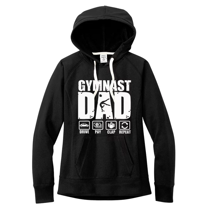 Gymnast Dad Proud Gymnastics Father Humor Women's Fleece Hoodie