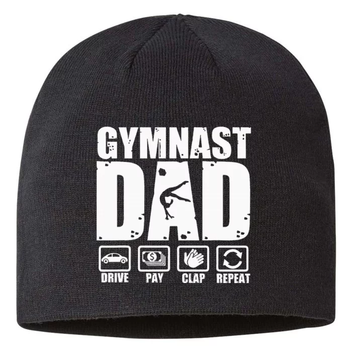 Gymnast Dad Proud Gymnastics Father Humor 8 1/2in Sustainable Knit Beanie