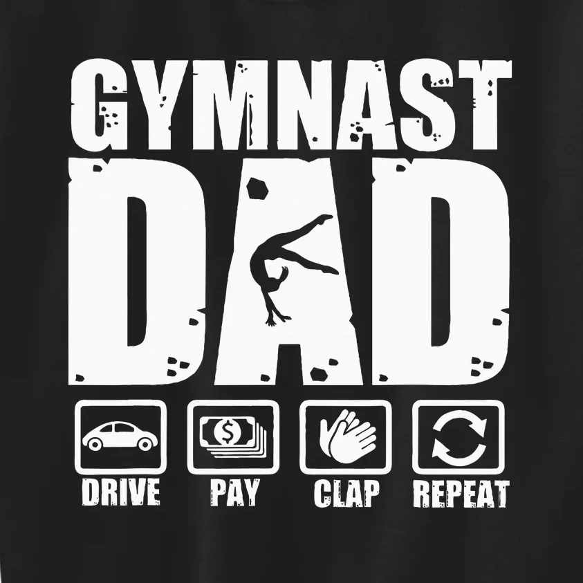 Gymnast Dad Proud Gymnastics Father Humor Kids Sweatshirt