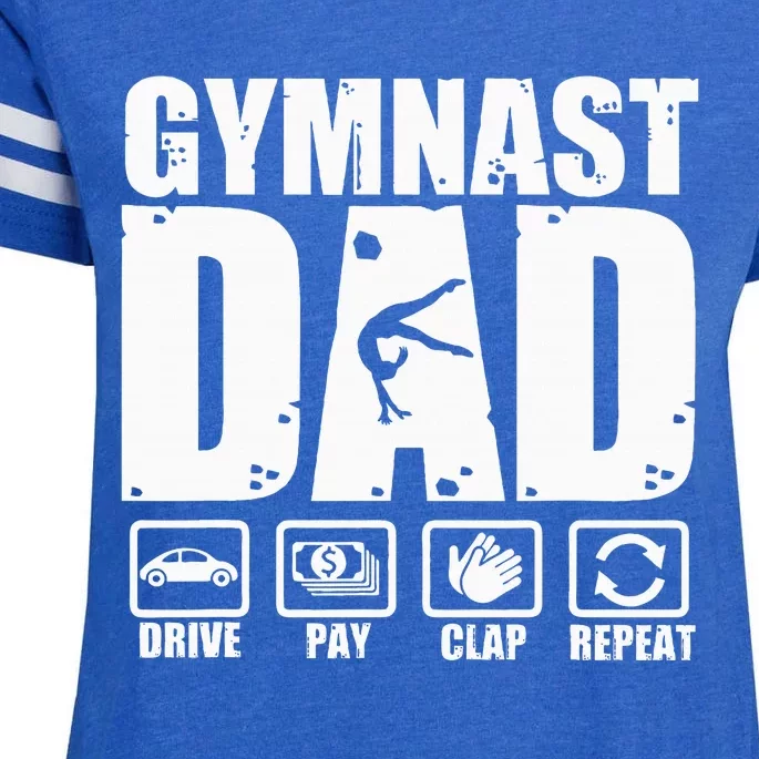 Gymnast Dad Proud Gymnastics Father Humor Enza Ladies Jersey Football T-Shirt