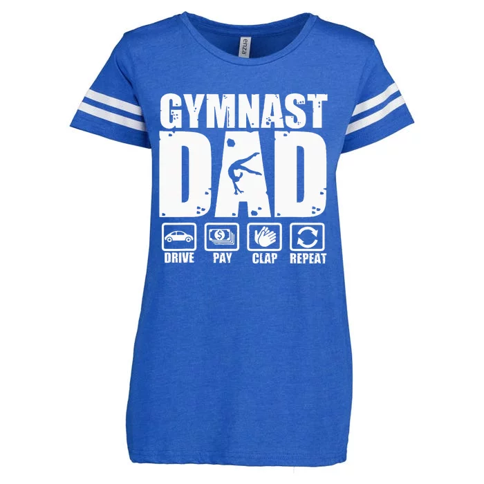 Gymnast Dad Proud Gymnastics Father Humor Enza Ladies Jersey Football T-Shirt