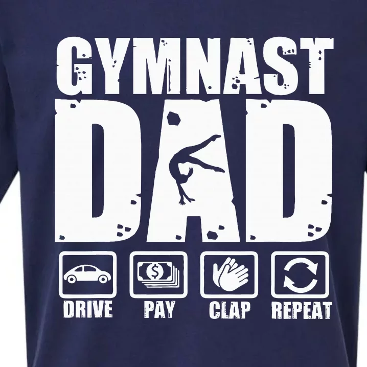 Gymnast Dad Proud Gymnastics Father Humor Sueded Cloud Jersey T-Shirt