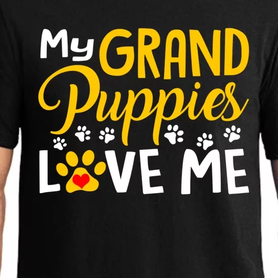 Grandma Dogs Puppy Lover Gift My Grandpuppies Love Me Gift Pajama Set