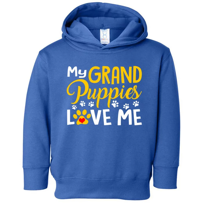 Grandma Dogs Puppy Lover Gift My Grandpuppies Love Me Gift Toddler Hoodie