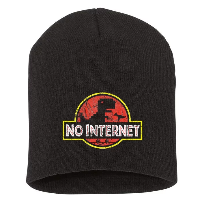 Geeky Dinosaur Pixel Art Nerdy Computer Programming Geeks Short Acrylic Beanie