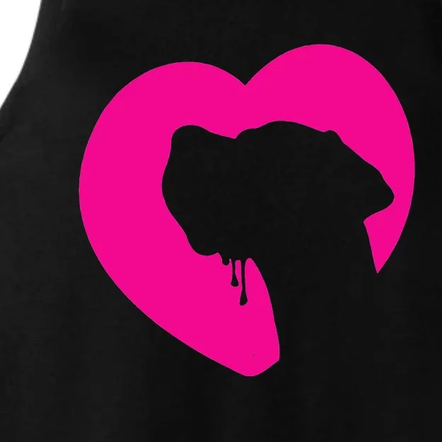 Great Dane Profile Heart Pink Ladies Tri-Blend Wicking Tank