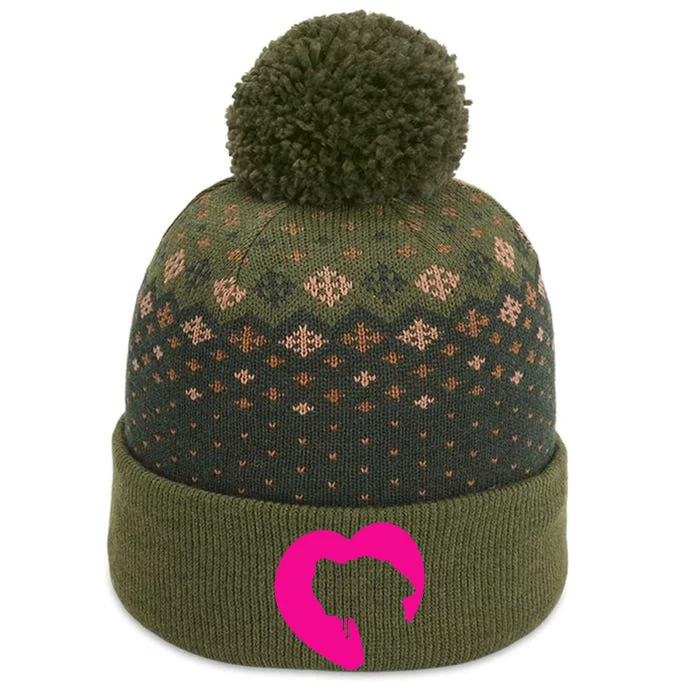 Great Dane Profile Heart Pink The Baniff Cuffed Pom Beanie