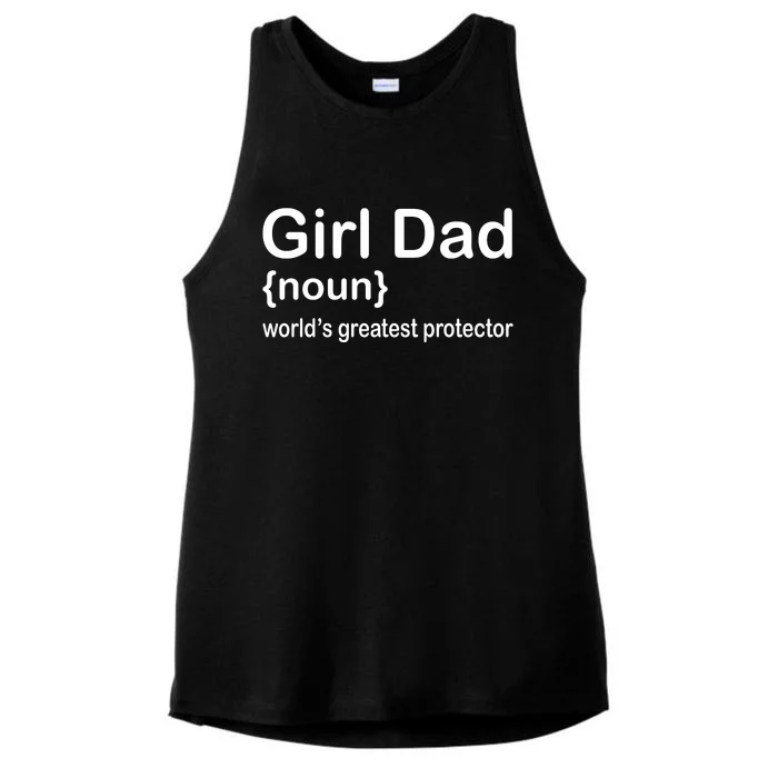 Girl Dad Proud Father Of Girl Dad Fun Fathers Ladies Tri-Blend Wicking Tank