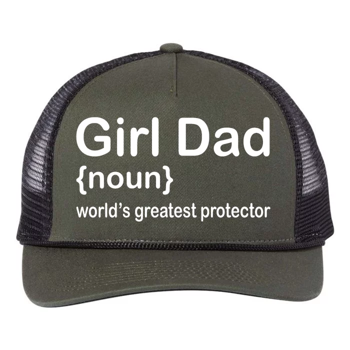 Girl Dad Proud Father Of Girl Dad Fun Fathers Retro Rope Trucker Hat Cap