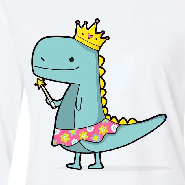 Girl Dinosaur Princess Art Womens Cotton Relaxed Long Sleeve T-Shirt